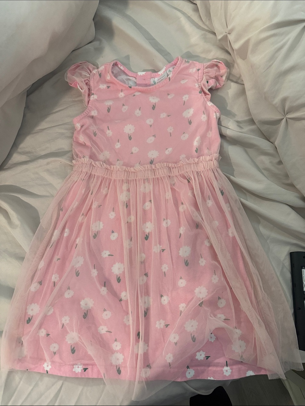 Hanna Andersson Pink Floral Tulle Dress